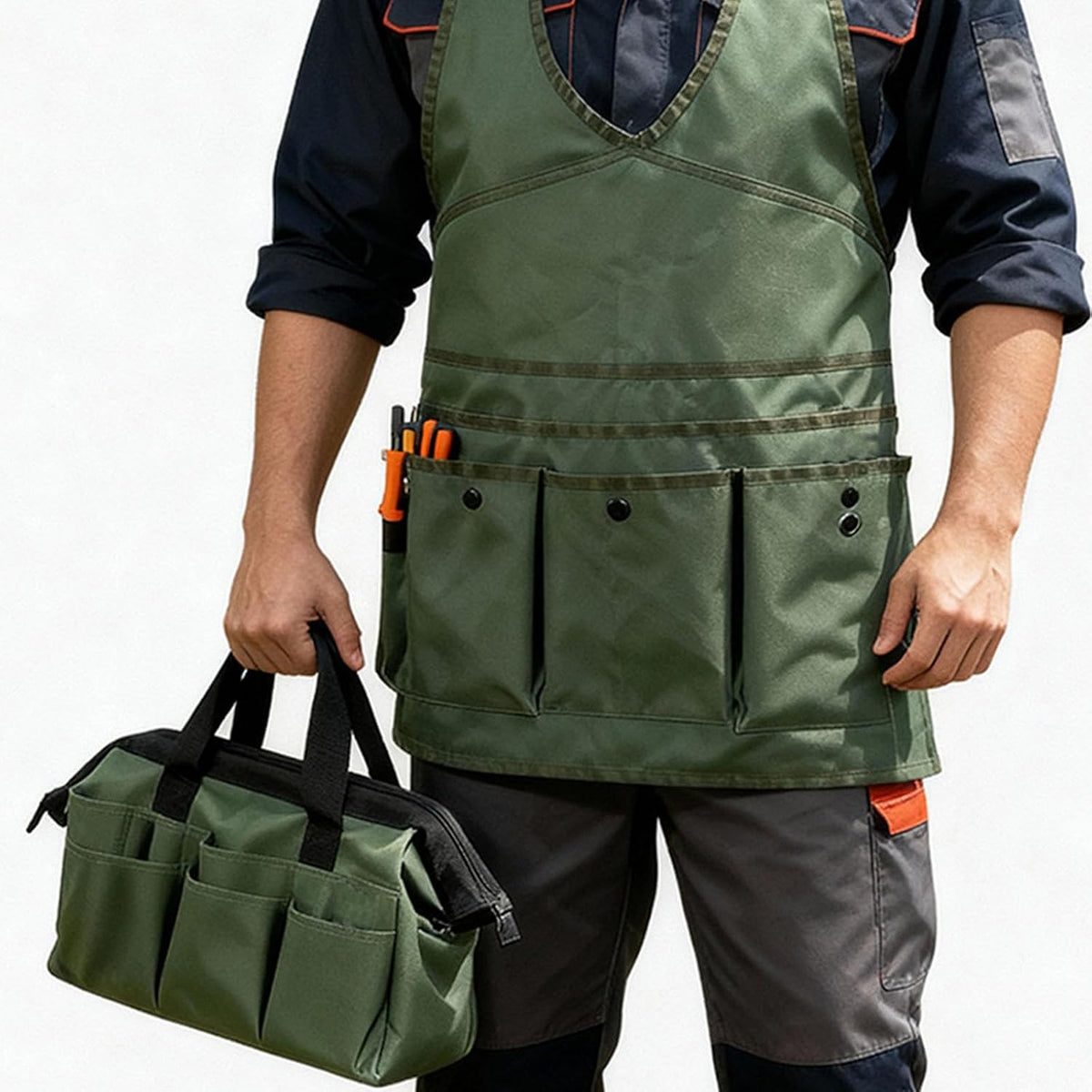  Tablier De Travail Professionnel Pour Jardiniers Et Mécaniciens Grande Capacité Sac Porte-outils Avec Design étanche Organisateurs D'outils Tabliers De Jardinage
