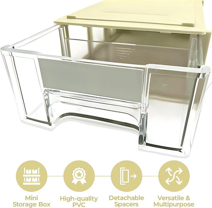  Trimming Shop Lot De 2 Boîtes De Rangement Empilables Réglables En Plastique Pour Pièces Mini/grandes Et Transparentes Et Tiroir De Rangement, Rangement Pour écouteurs, Fils électriques, Outils,