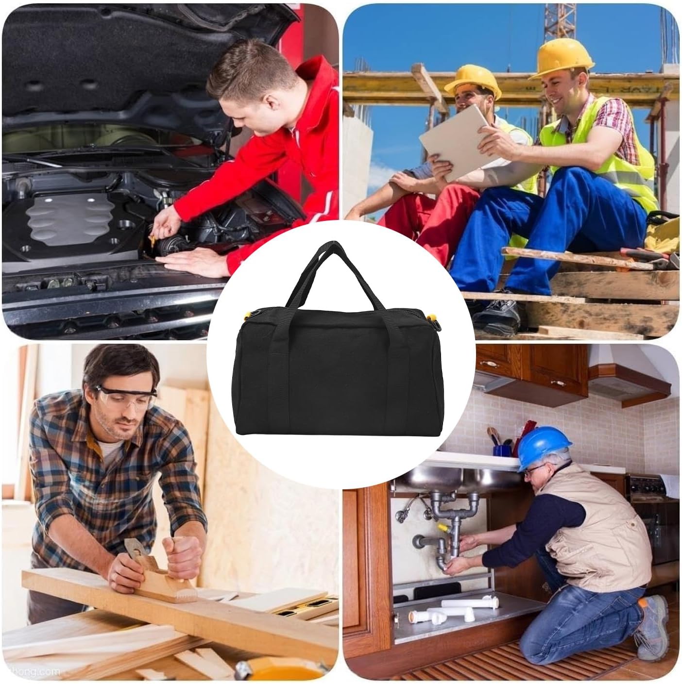  Sac à Outils Pour électricien, Pochette En Toile étanche De Grande Capacité Pour L'entretien Des Véhicules, Conception Portable Robuste (16 Pouces)