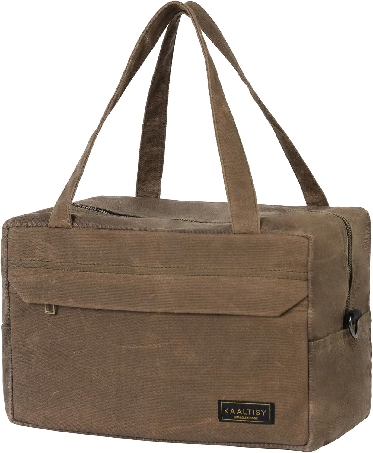  Sac Fourre-tout à Outils, 473,6 G En Toile Cirée Avec 7 Poches Et Bandoulière – Pour électricien, Entrepreneur, Réparateur, Porte-outils De Jardin Multifonction Avec Poignée Portable, Vert Kaki