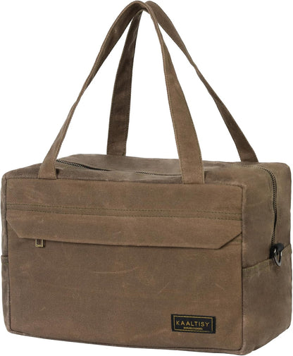  Sac Fourre-tout à Outils, 473,6 G En Toile Cirée Avec 7 Poches Et Bandoulière – Pour électricien, Entrepreneur, Réparateur, Porte-outils De Jardin Multifonction Avec Poignée Portable, Vert Kaki