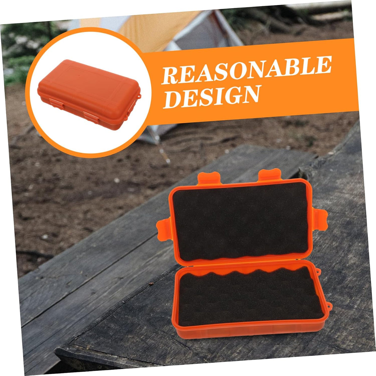  Ciieeo Boîte Trousse Conteneur D'outils Conteneur De Stockage D'outils Boites De Stockage Camping Stockage Extérieur De Plein Air Équipement De Survie Plastique Orange