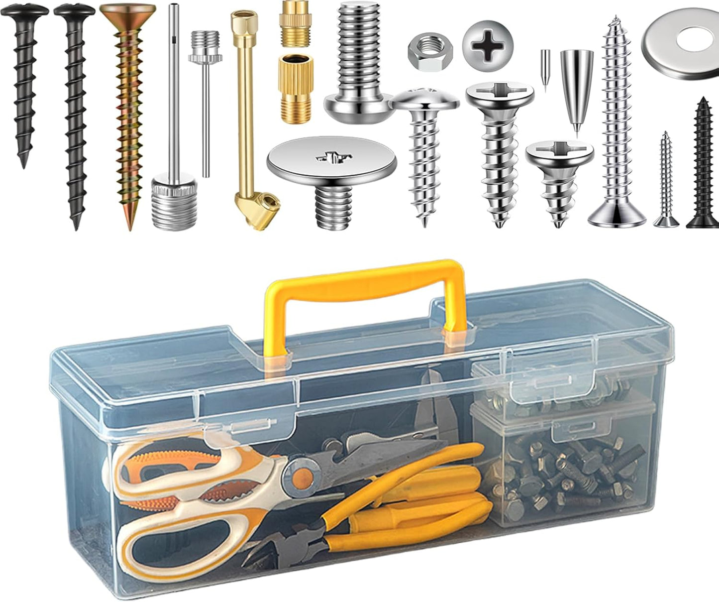  Boîte De Rangement Pour Outils - Boîte De Rangement Pour Fixations,Boîte De Stockage Compartimentée Transparente Pour Marqueurs Pinces Clés Écrous Électronique Perles Loisirs Créatifs