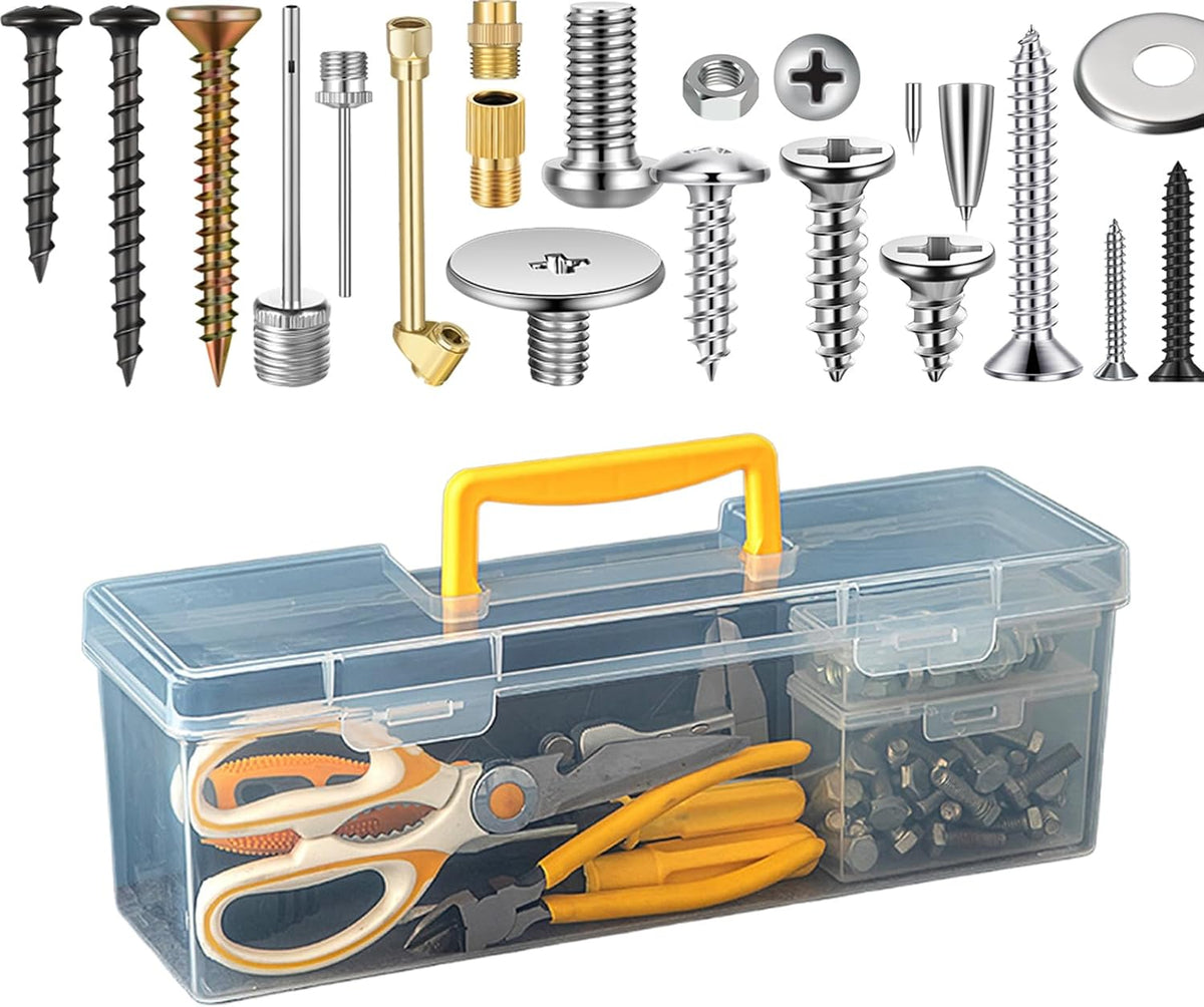  Boîte De Rangement Pour Outils - Boîte De Rangement Pour Fixations,Boîte De Stockage Compartimentée Transparente Pour Marqueurs Pinces Clés Écrous Électronique Perles Loisirs Créatifs