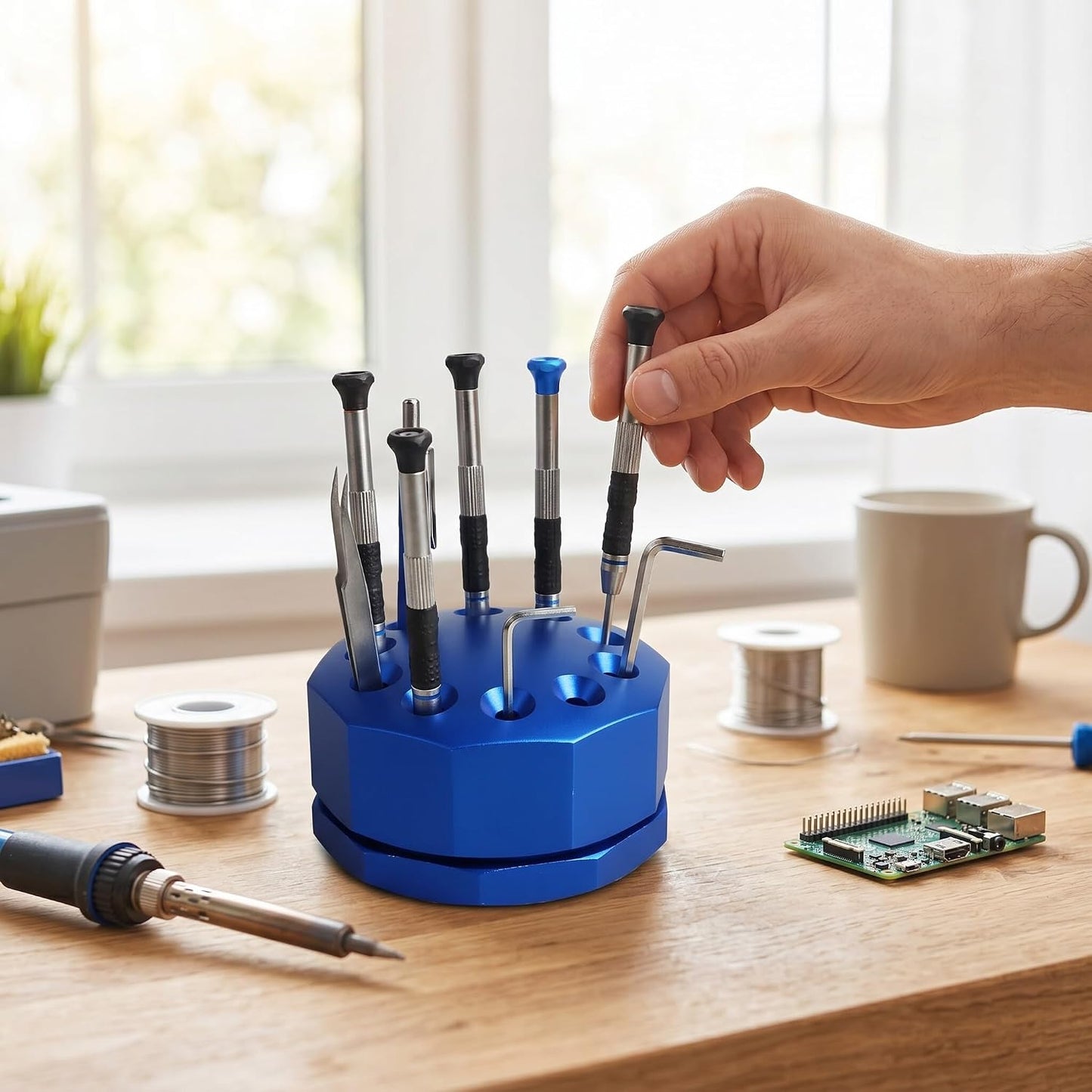  Support De Rangement En Alliage D'aluminium Pour Tournevis, Pince à épiler, Micros à Puce Pour Organiser Vos Outils
