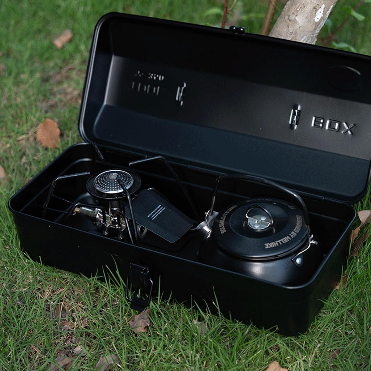 Boîte à Outils De Camping En Fer Avec Poignée Confortable En Cuir Et Finition Peinture Protectrice Adaptée à Divers Environnements