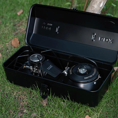  Boîte à Outils De Camping En Fer Avec Poignée Confortable En Cuir Et Finition Peinture Protectrice Adaptée à Divers Environnements