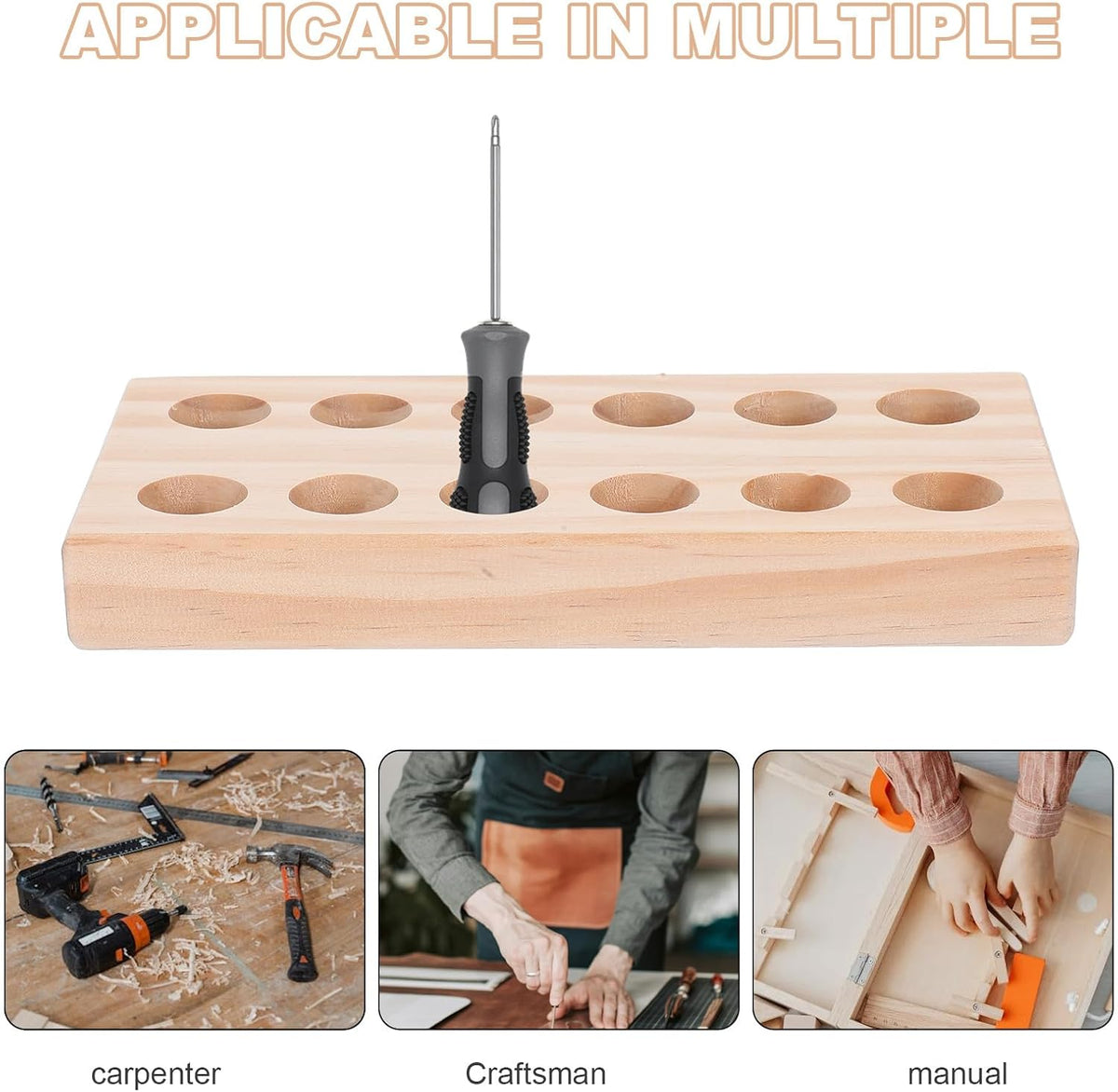  STOBAZA Porte-Outils En Bois Pour Pinces De Précision Et Accessoires, Support De Rangement Compact Pour Atelier De Bricolage Et Travaux Manuels