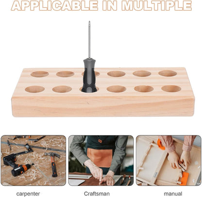  STOBAZA Porte-Outils En Bois Pour Pinces De Précision Et Accessoires, Support De Rangement Compact Pour Atelier De Bricolage Et Travaux Manuels