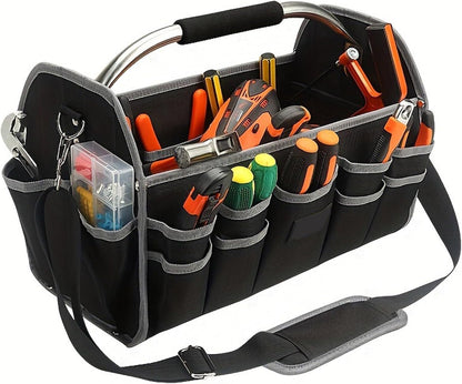  Sacs À Outils À Bouche Large De 16 Pouces Organisateurs Étanche De Capacité Pour Hommes Électricien Charpentier Mécanique Étanche
