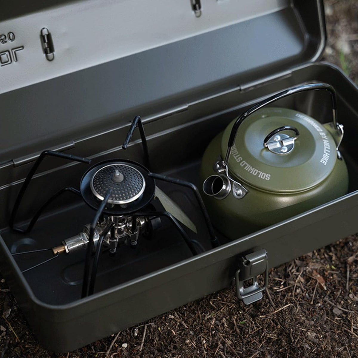 Boîte à Outils De Camping En Fer Avec Poignée Confortable En Cuir Et Finition Peinture Protectrice Adaptée à Divers Environnements