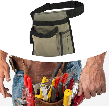  Ceinture Porte-outils Style Tablier D'électricien Avec Poches, En Tissu Oxford, Ajustable Et Légère, Convient Aux Hommes Et Aux Femmes. Couleur, Blanc