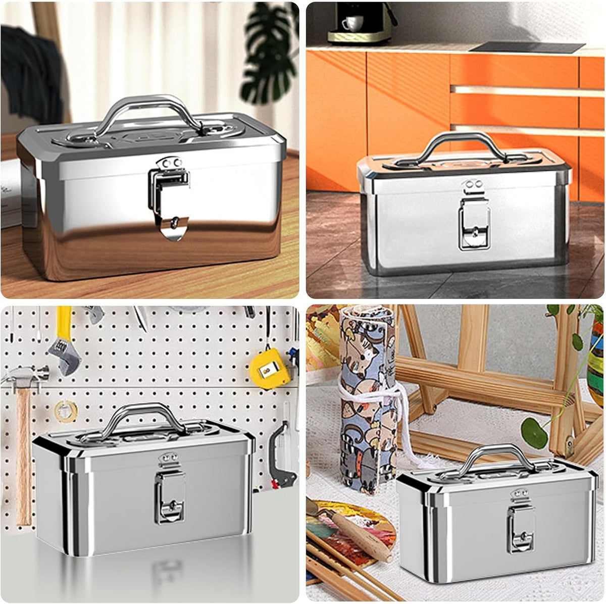  Boîte De Rangement Rigide En Acier Inoxydable Pour Outils Mécaniques