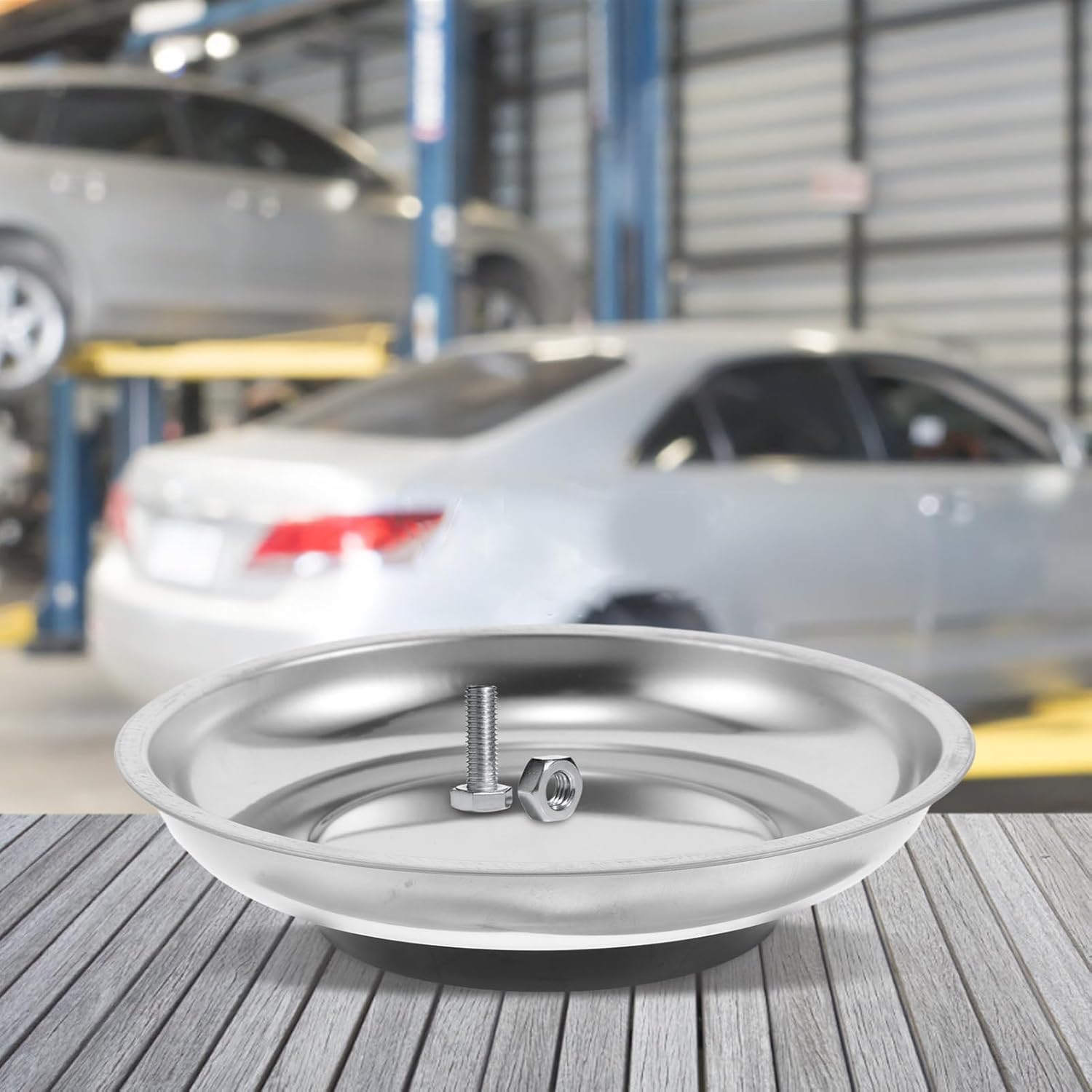  Gatuida Bol Magnétique Pour Vis Boulons Et Outils Plateau Magnétique Rond Acier Inoxydable Antidérapant Pour Métalliques Et Réparations Automobiles
