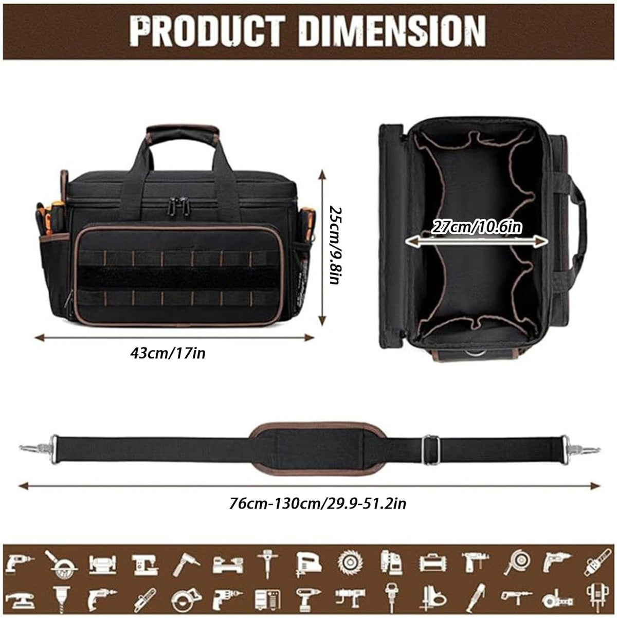 GENERIC Sac à Outils D'électricien | Bandoulière Réglable De Grande Capacité, Organisation Portable Pour Rangement D'outils – Pour électricien, Mécanicien, Charpentier, Construction, Voyage, Jardin