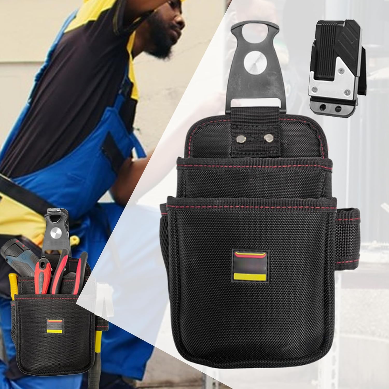 GENERIC Petite Pochette à Outils – Rangement à Dégagement Rapide Pour Outils D'électricien – Porte-outils Pour Pinces, Marteaux, Réparations électriques, Plomberie, Entretien, Travail Du Bois, Construction