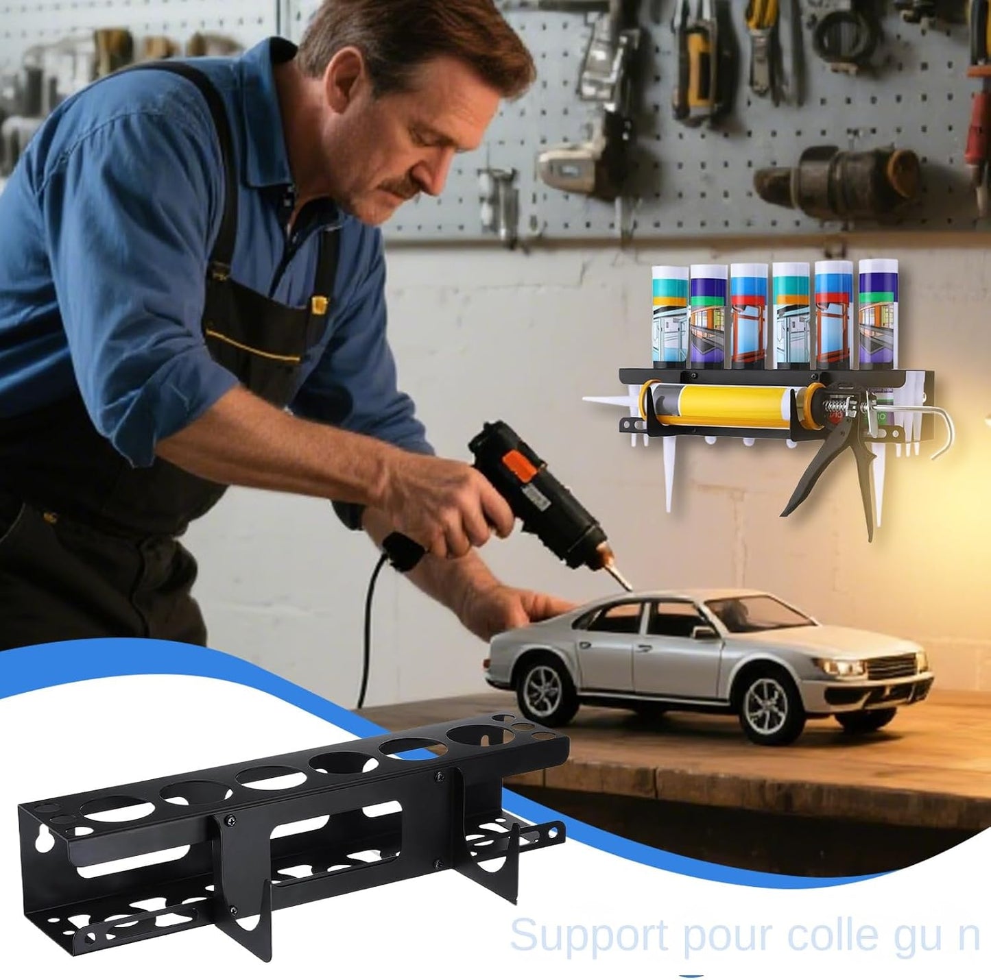  Rangement Pour Embouts De Colle - Organisateur Mural Pour Tubes De Mastic D'Atelier - Rangement Pour Outils De Professionnels En Rénovation Et Maintenance