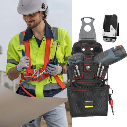  Sac à Outils De Ceinture | Sac Porte-Outils Ceinture Aimanté - Pochette à Vis Réglable Organisateur Pour Électricien, Porte-Perforateur Électrique Imperméable Pour Atelier De Menuiserie Et