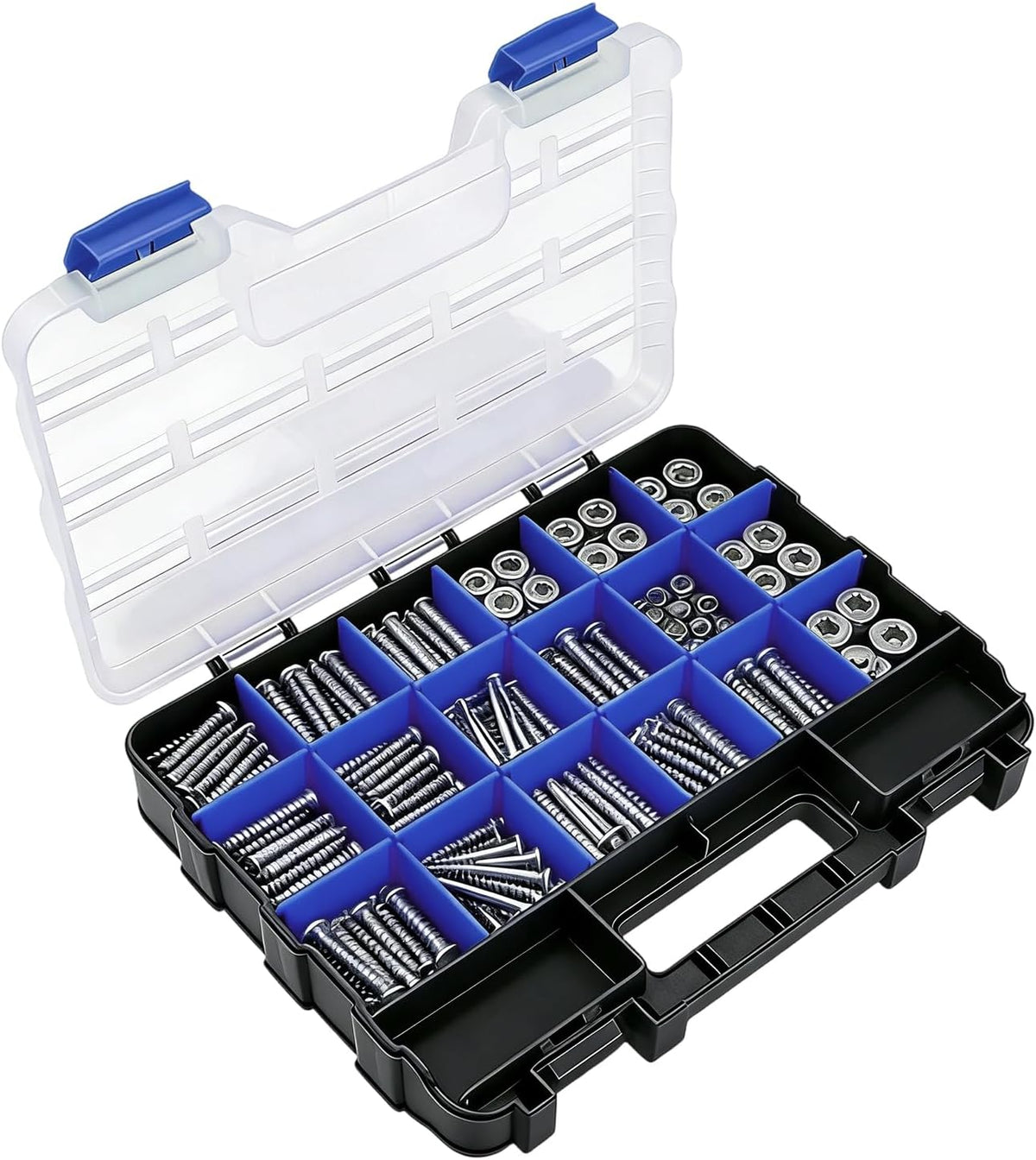 GENERIC Boîte De Rangement Pour Vis, 34 Compartiments, Organiseur De Taille Moyenne Pour Boulons, Clous, Rangement, Boîte à Outils Pour Garage, Atelier, Organiseur Polyvalent Pour Usage Domestique Et