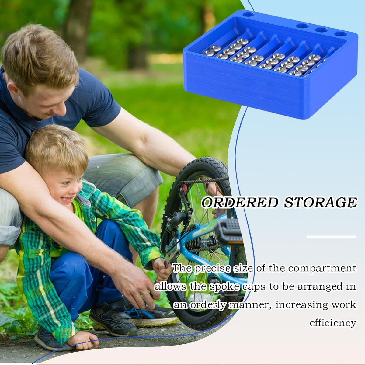 GENERIC Boîte De Rangement Pour Rayons, Porte-capuchons De Rayons Séparés, Organiseur Portable, Boîte à Outils De Tri Rapide, Rangement De Construction De Roues, Idéal Pour Les Accessoires Et L'entretien Des