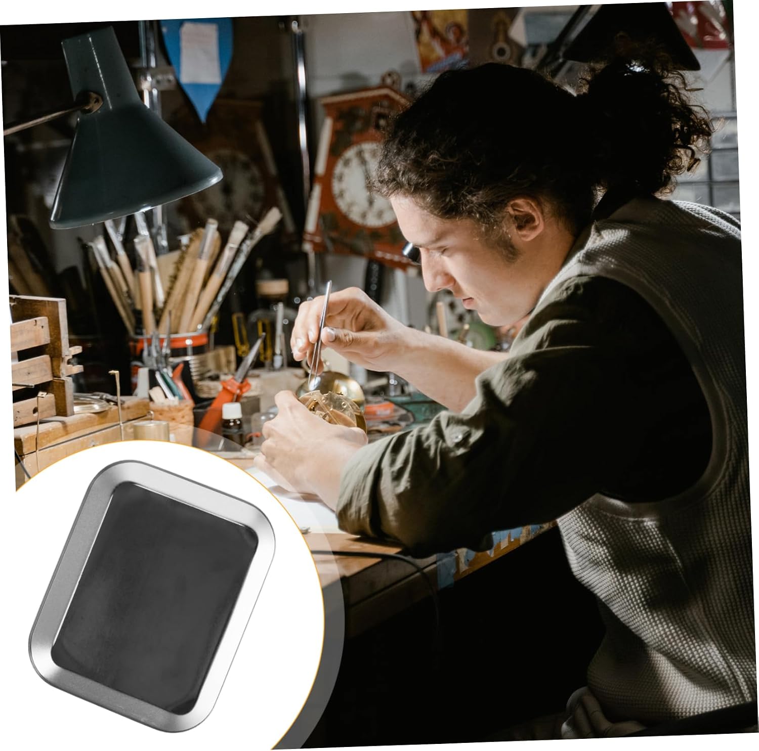  Ciieeo Plateau Magnétique Carré Anti-rayures En Métal Argenté Support Magnétique Pratique Pour Pièces Et Outils Pour Rangement Atelier