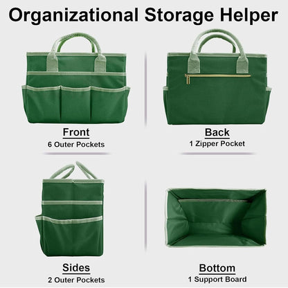  Sac à Outils Pliable En Tissu Polyester Et Poignées De Transport Renforcées, Sac à Outils Artistiques à Compartiments Multiples