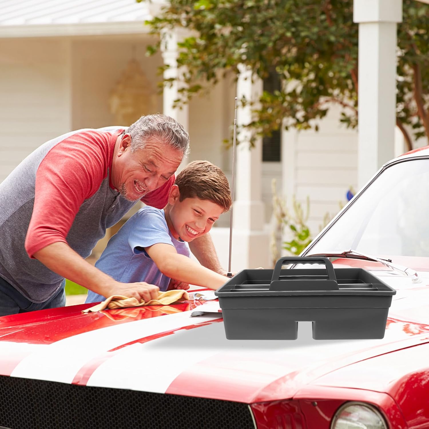  Cabilock Boîte De Rangement Portable En Plastique Gris Avec Poignée Organisateur D’Outils De Nettoyage Multifonction Pour Maison Et Voiture Étui De Transport Résistant Aux Chocs