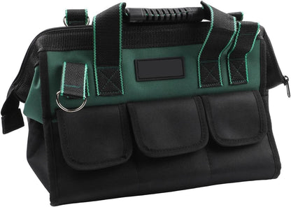  Sac à Outils Robuste Vert De 40,6 Cm Avec Plusieurs Compartiments Et Sangle Rembourrée Pour Un Transport Facile (B)