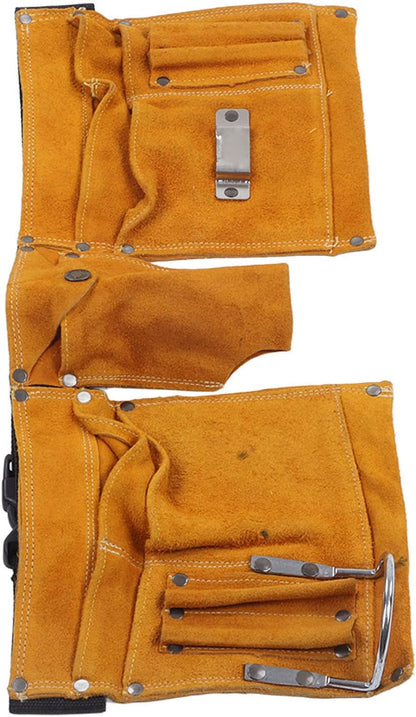  Sac De Ceinture à Outils En Cuir De Vache, Résistant Aux Coupures, Robuste, Respirant, Pochette De Taille Réglable Pour Les Travailleurs D'entretien