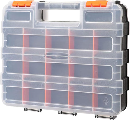  Boîte De Rangement Pour Outils, Double Face 34 Compartiments Transparents, Boîte De Rangement Pour Mandrins Boulons Et écrous - Pour Prise De Quincaillerie, Petites Pièces, Perles électroniques
