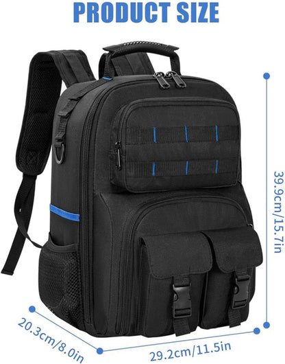 GENERIC Sac à Dos à Outils Robuste | Organiseur à Base Rigide – Avec Plusieurs Poches – Sac à Outils Robuste | Pour Charpentier, Soudeur, Construction, Extérieur Industriel