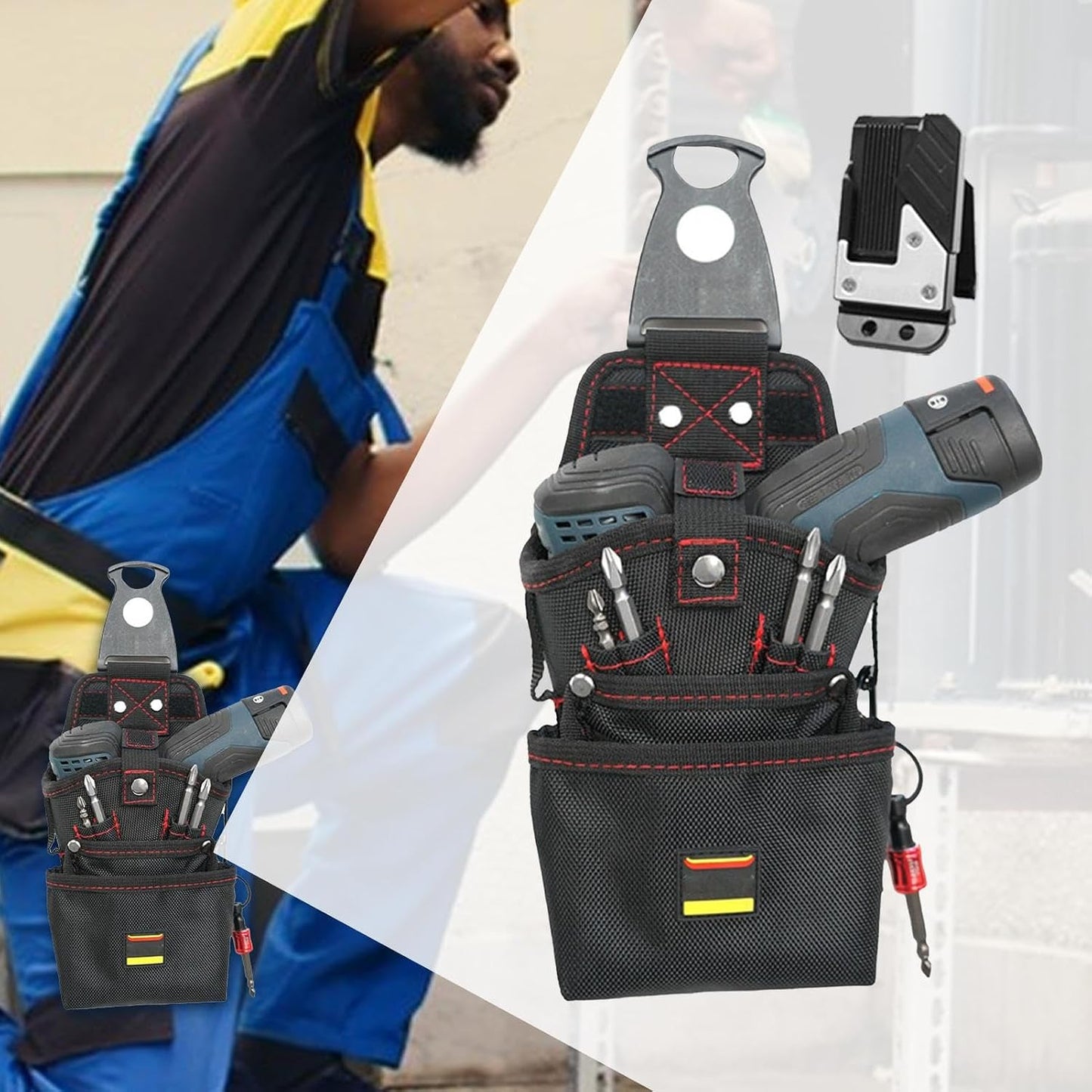  Sac à Outils De Ceinture | Sac Porte-Outils Ceinture Aimanté | Organisateur Résistant Aux Rayures Pour Électricien Sur Chantier BTP Et Atelier