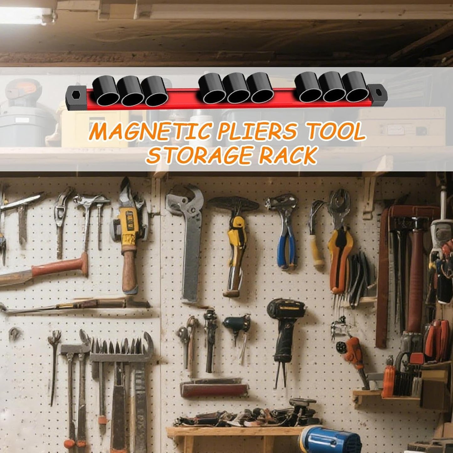  XIAOXIAOYU Organisateur De Tournevis Magnétique | Porte-outils Pour Clés | Support De Rangement Pour Pinces, Clés, Tournevis, Rail De Rangement à 9 Trous Pour Outils à Main