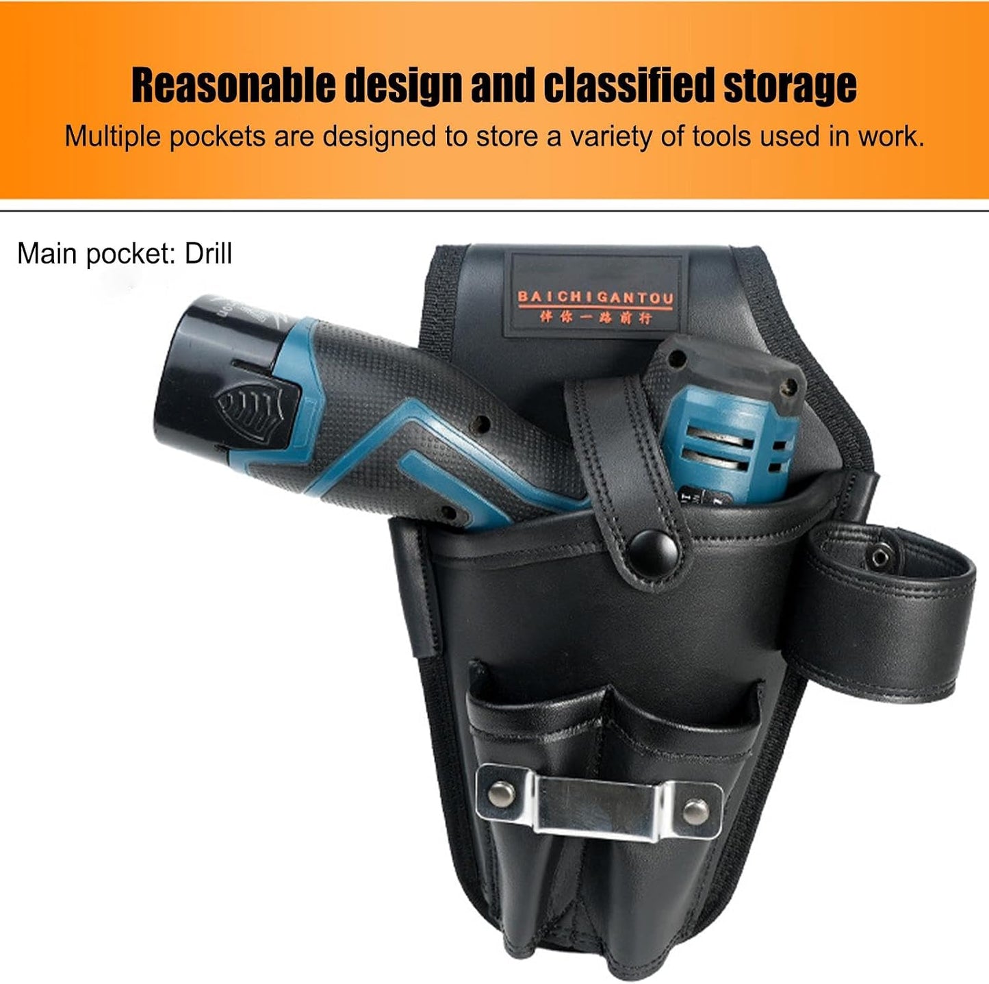 GENERIC Pochette De Rangement Pour Outils D'électricien | Sac Banane Multi-poches Pour Techniciens | Porte-outils Utilitaire Fonctionnel Pour Perceuses électriques Et Outils à Main | Idéal Pour Les Chantiers
