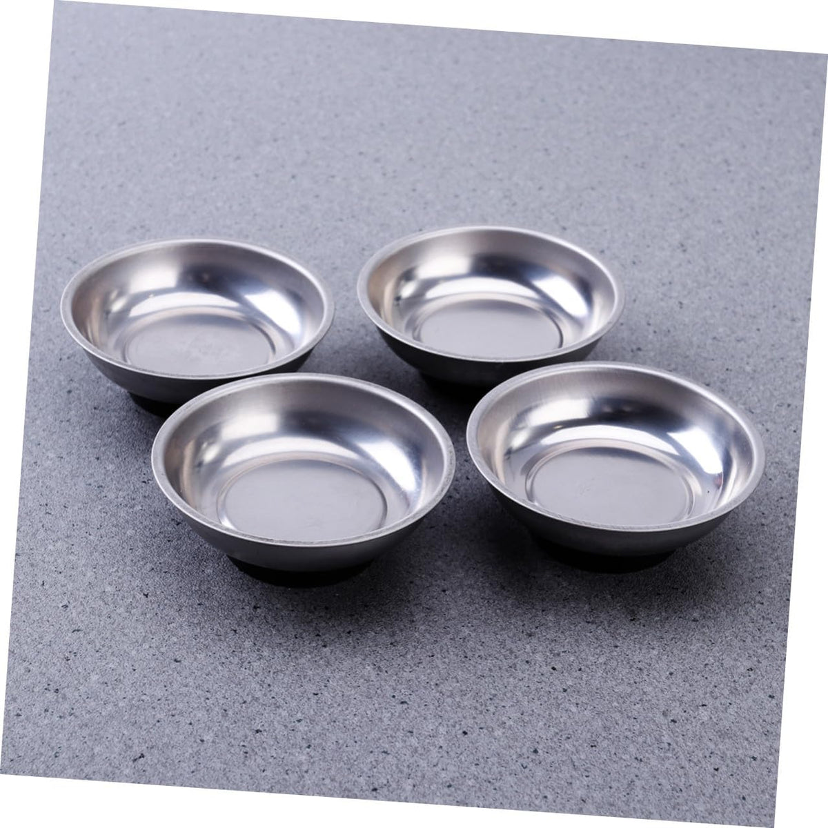  Gatuida Lot De 4 Bols Porte-pièces Magnétiques Ronds En Acier Inoxydable Pour Vis Et Outils, Adhérence Sécurisée Base En Caoutchouc Anti-rayures, Pour Atelier Et Usage Professionnel