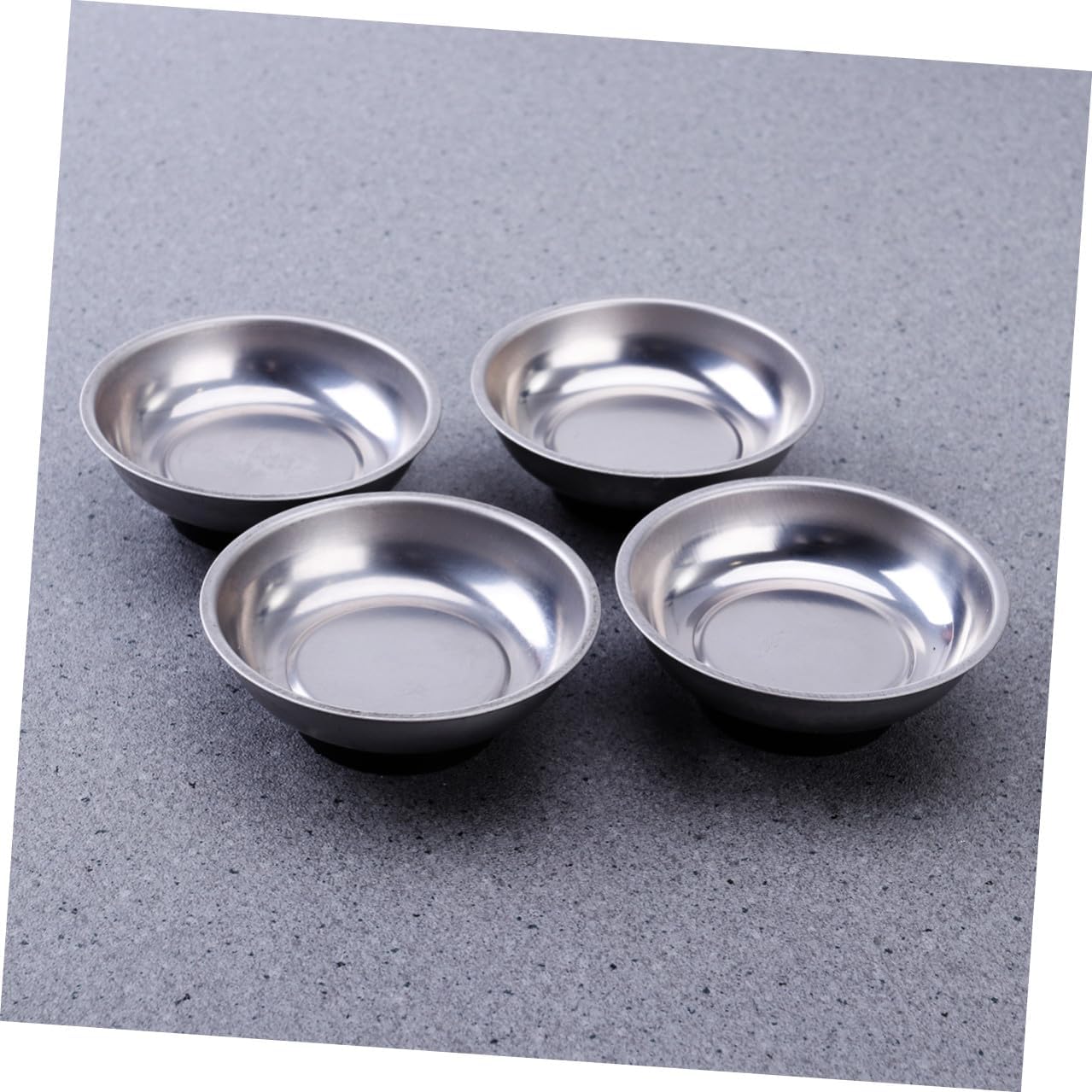  Gatuida Lot De 4 Bols Porte-pièces Magnétiques Ronds En Acier Inoxydable Pour Vis Et Outils, Adhérence Sécurisée Base En Caoutchouc Anti-rayures, Pour Atelier Et Usage Professionnel