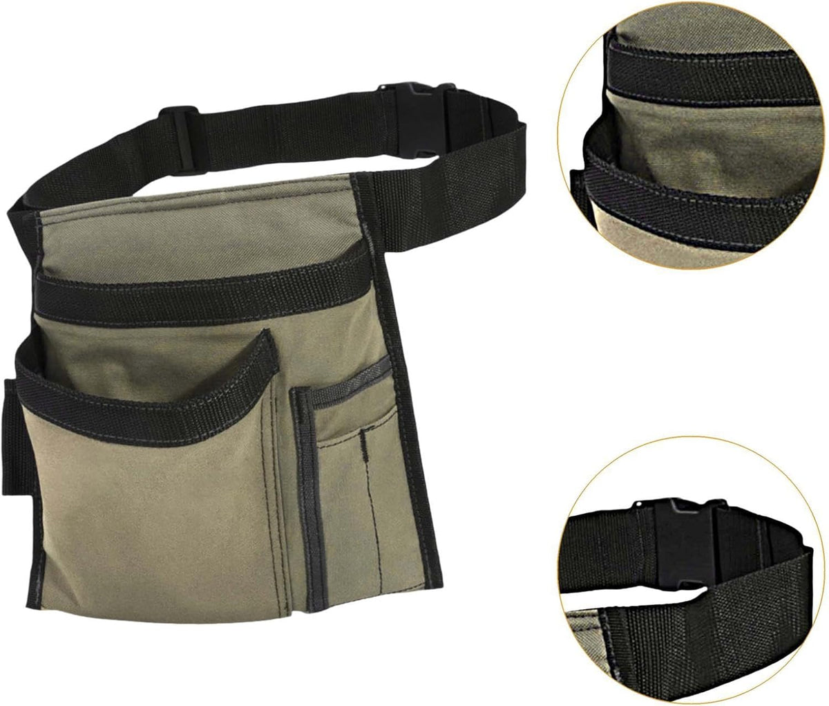  Ceinture Porte-outils Style Tablier D'électricien Avec Poches, En Tissu Oxford, Ajustable Et Légère, Convient Aux Hommes Et Aux Femmes. Couleur, Blanc