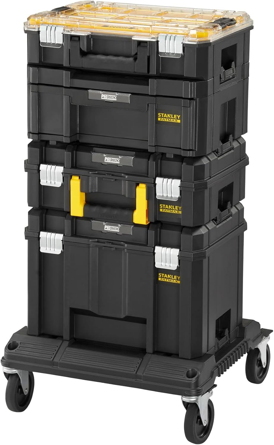  STANLEY FMST1-71981 Kit 2 Mallettes Modulable Tstak/Pro-Stack Gamme FATMAX - 21.5L - Corps En Polypropylène - Larges Attaches Métalliques Anti-Corrosion - Cadenassable