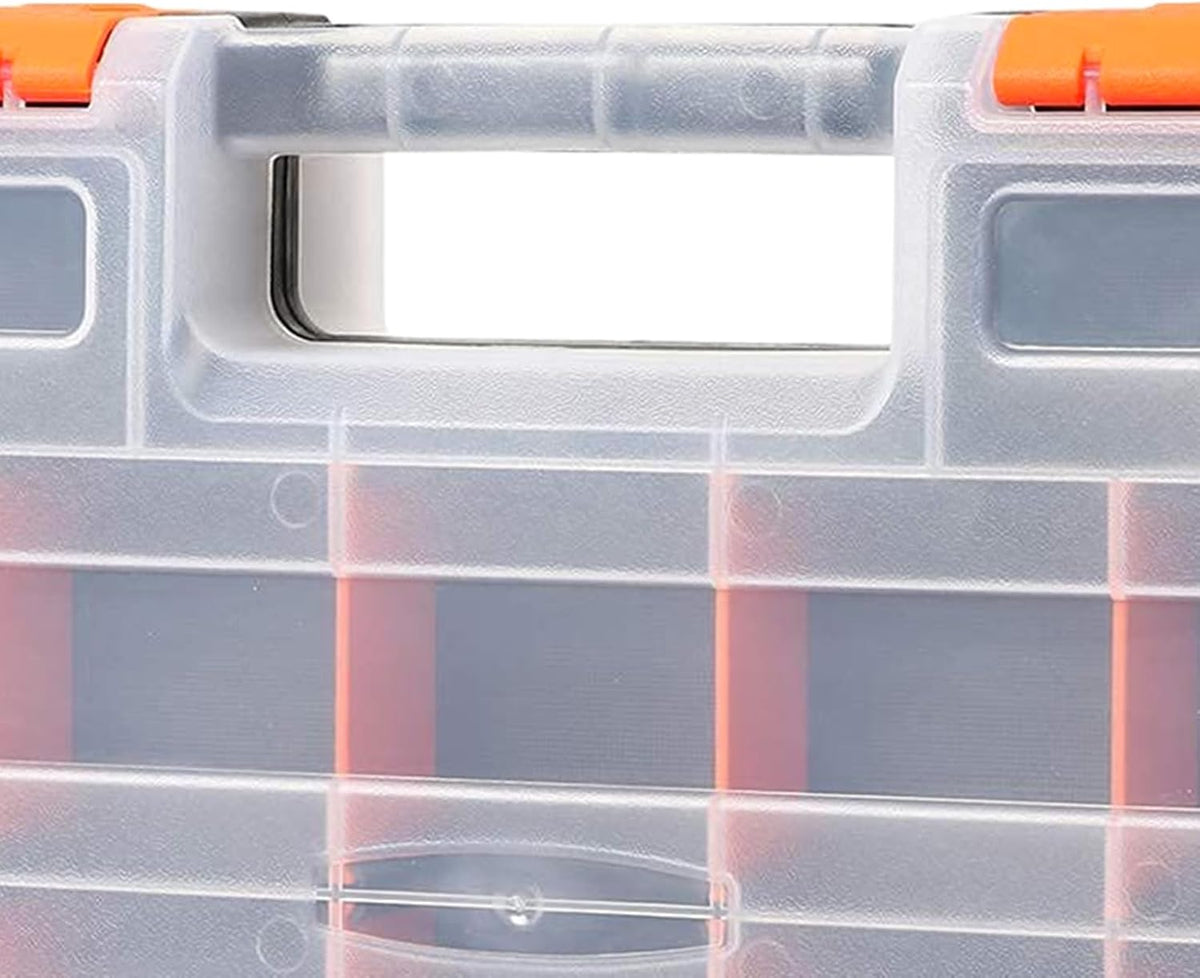 GENERIC Petite Boîte à Outils, Double Face, 34 Compartiments, Rangement Compact Pour Appareils électroniques, Organiseur Avec Couvercle Transparent, Accessoire D'atelier Avec Plusieurs Sections, Utilisation
