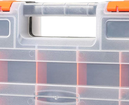 GENERIC Petite Boîte à Outils, Double Face, 34 Compartiments, Rangement Compact Pour Appareils électroniques, Organiseur Avec Couvercle Transparent, Accessoire D'atelier Avec Plusieurs Sections, Utilisation