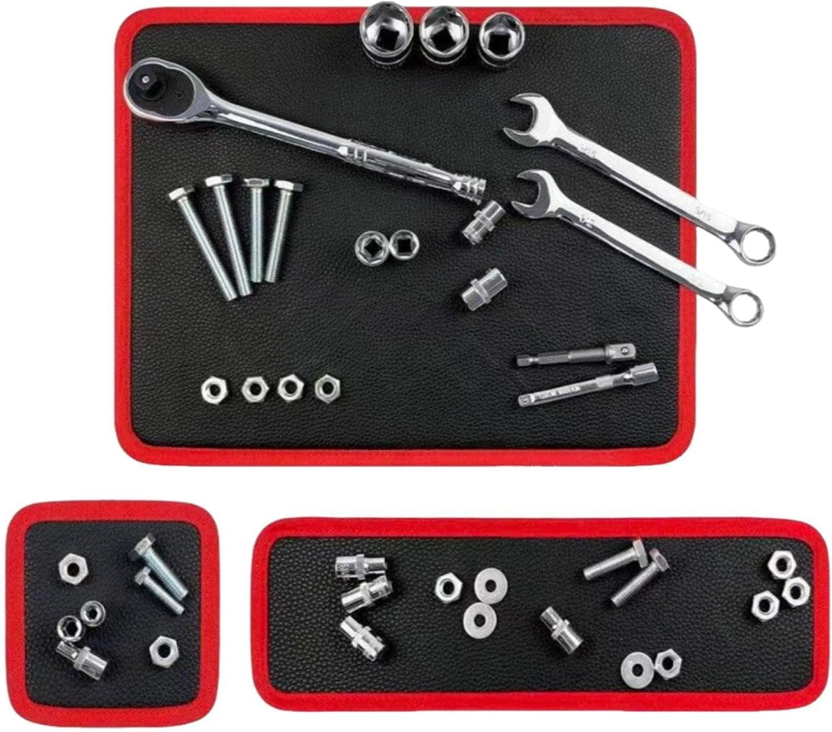  Tapis à Outils Magnétique,Plateau De Rangement Magnétique Flexible Antidérapant | Feuilles Magnétiques Flexibles,Atelier Auto Garage Réparation Maison Entretien