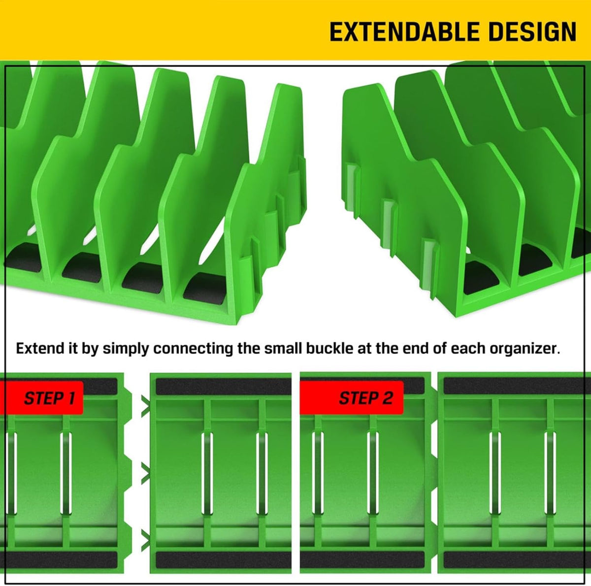  Support De Pince Pour Tiroir à Outils, 10 Pinces à Outils, Base En Caoutchouc Antidérapant, Rangement Robuste Pour Boîte à Outils, Intérieur, Garage, Outils, Jaune, Bleu, Vert 25,4 Cm