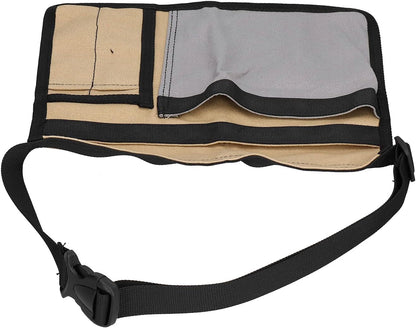  Cocoarm Sac Banane à Outils Pochette à Outils En Tissu Oxford 25 X 27,5 Cm Avec 2 Poches Principales 2 Poches à Boucle Et Ceinture Pour Les Travailleurs De Plein Air De Réparation D'escalade De