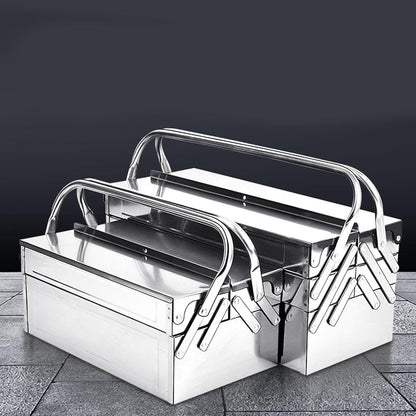  Boîtes À Outils Pliage En Acier Inoxydable Boîte Des Organisateurs Avec Double/Trois Couches Pour Stockage D'outils Efficace Une Portabilité Facile