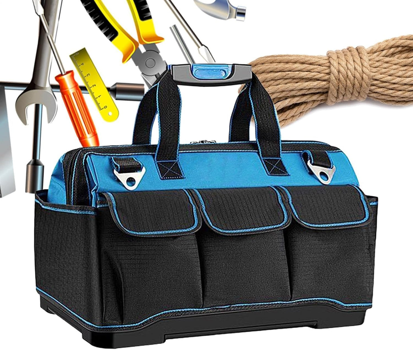 GENERIC Sac à Outils Organisateur | Oxford Résistant Imperméable Multi-poches | Sac À Outils Mécanicien Portable,pour Travaux De Construction Maison Garage Atelier Papa électricien Mécanicien