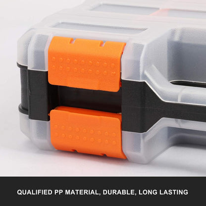 GENERIC Boîte à Outils Portable Transparente Double Face | Boîte De Rangement Pour Pièces Avec Séparateurs Amovibles | Pour Quincaillerie, Petites Pièces, Appareils électroniques, Perles, Bijoux, Garage