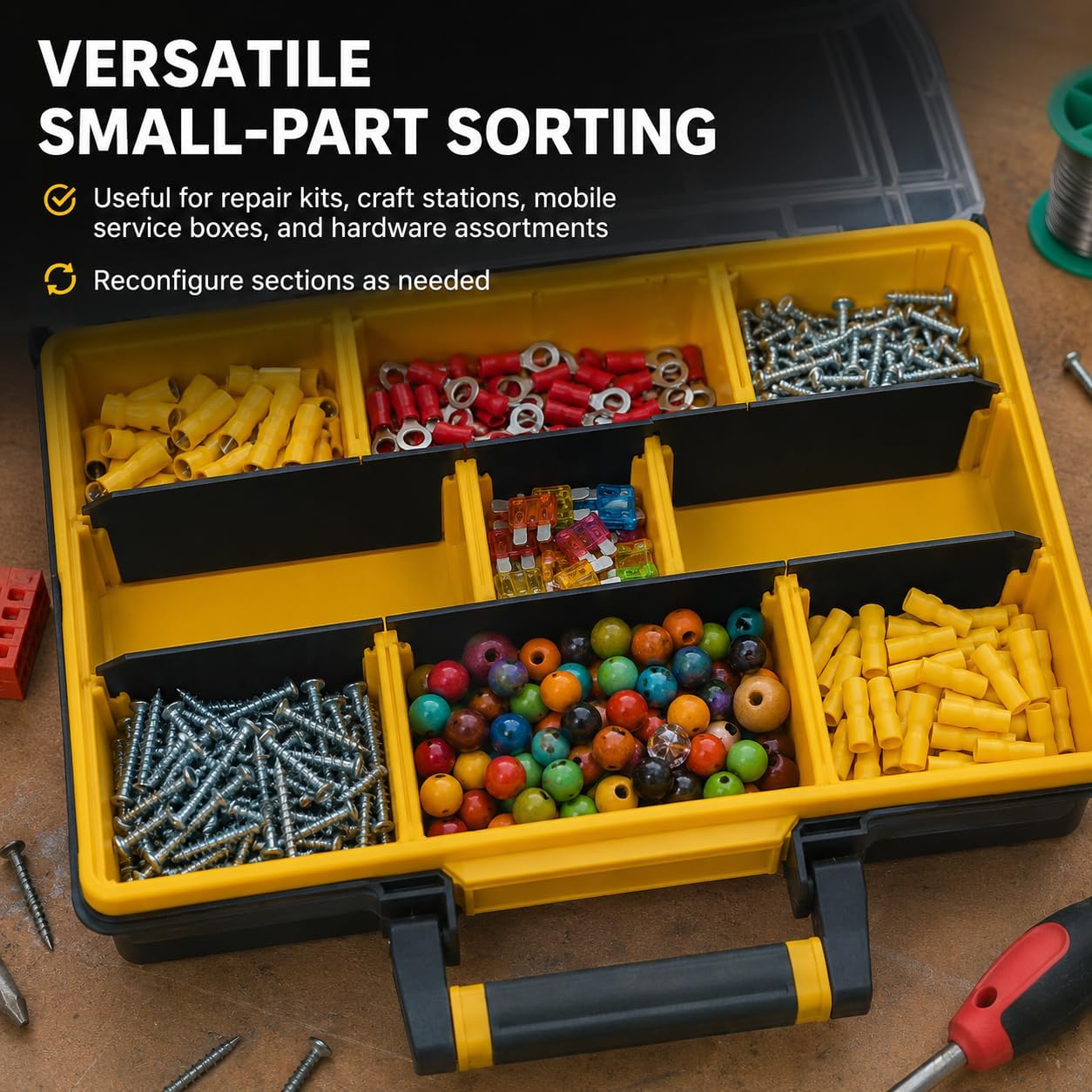  Sous-séparateurs De Rangement Compatibles Avec La Mallette à Outils Stanley Shallow Pro Parts – Inserts De Poubelle Ajustés Avec Précision | Lot De 3 Sections Personnalisées Pour Le Tri