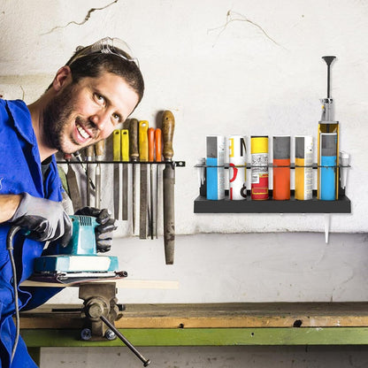  Support Pour Tube De Mastic - Rack De Rangement Pour Cartouches - Support Mural Pour Cartouches Et Aérosols Garage Atelier