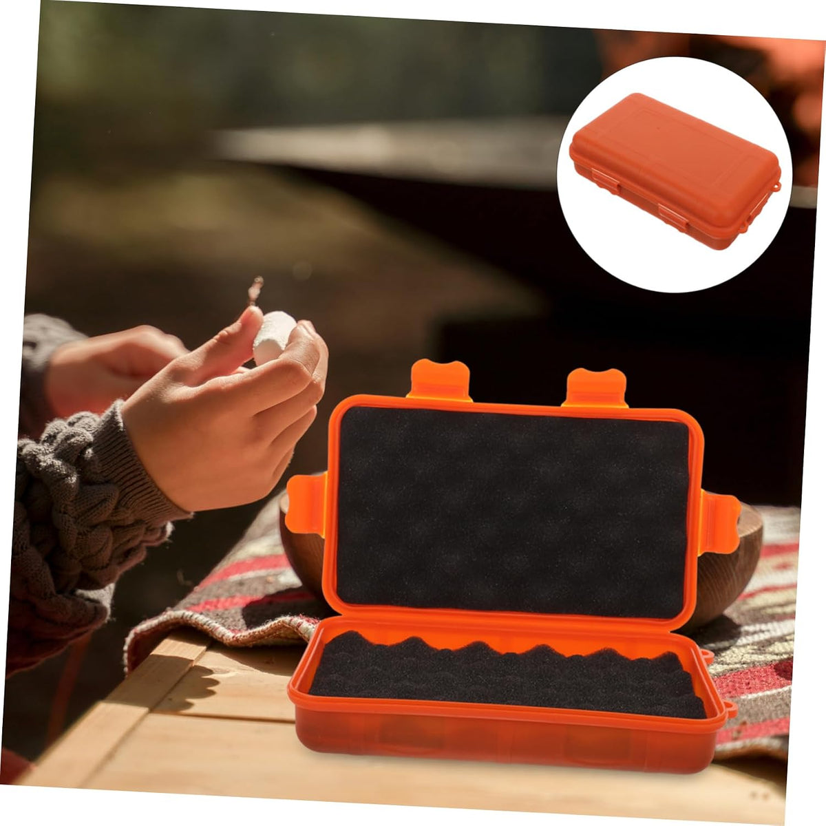  Ciieeo Boîte Trousse Conteneur D'outils Conteneur De Stockage D'outils Boites De Stockage Camping Stockage Extérieur De Plein Air Équipement De Survie Plastique Orange