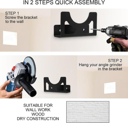  Angle Grinder Holder, Wall Mount Bracket, Tight Fit Storage Rack, Multi Functional Organizer, Heavy-Duty Compact Metal, Ideal For Electric Tools, Wrench, Drills, And Polishing Machine Storage